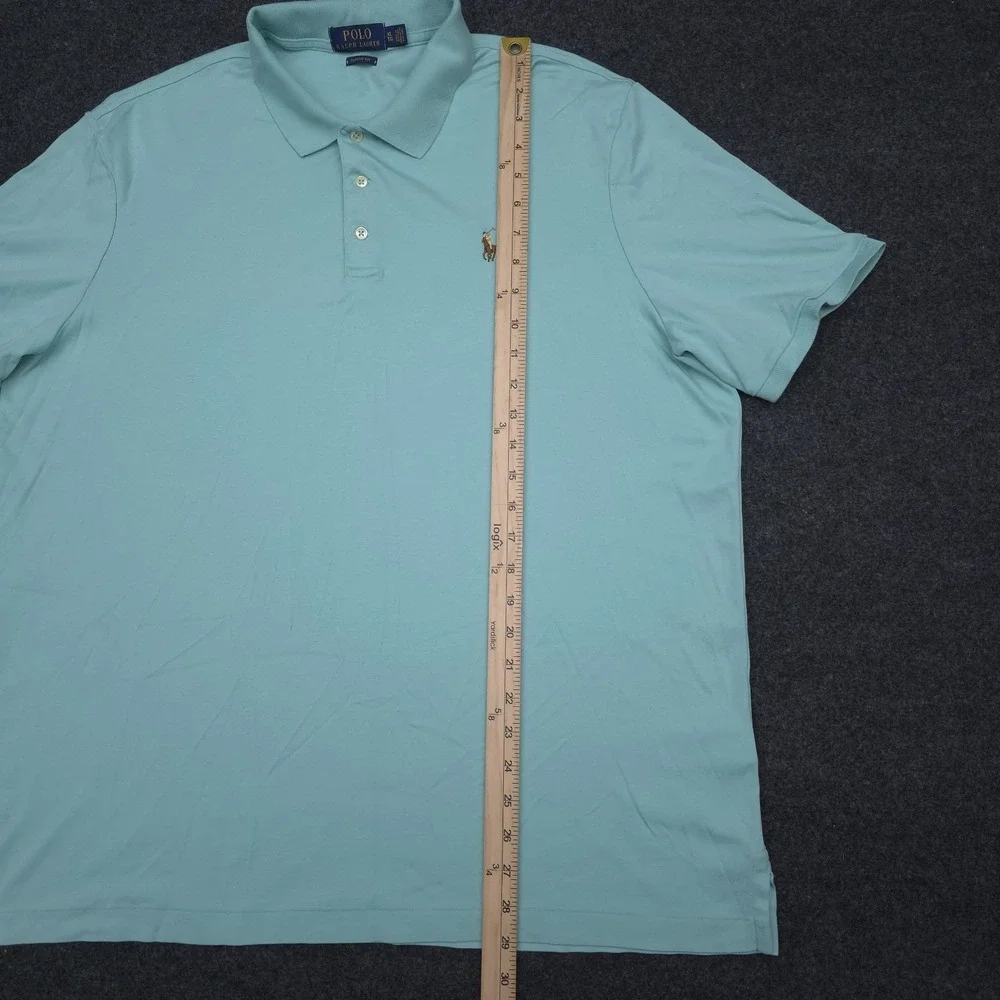 Polo Ralph Lauren Mens XL Light Blue‎ Classic Fit Flesh Pony Polo Shirt Golf